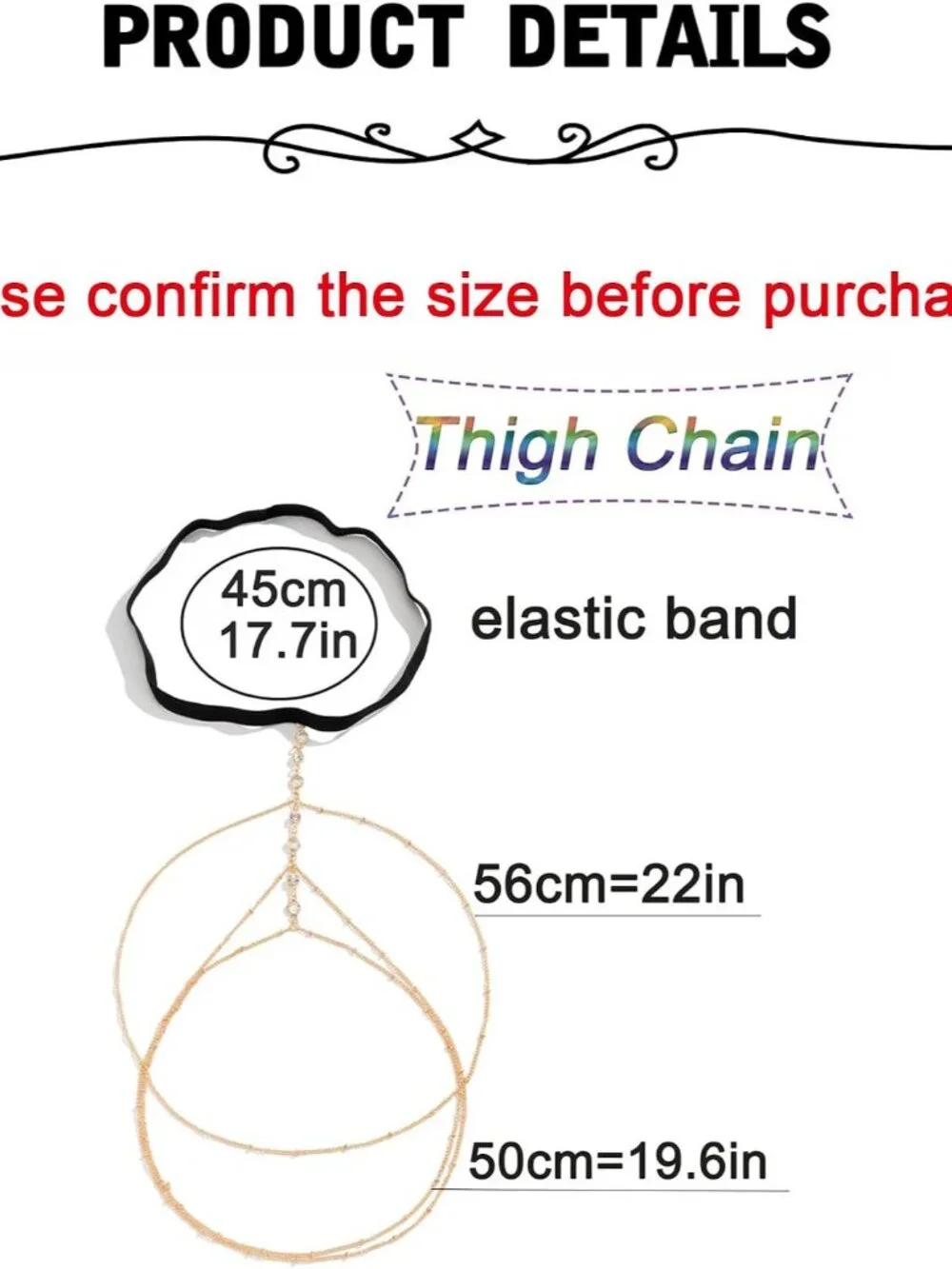Silver and Gold Thigh Chain Jewelry - Sexy Rhinestone Leg Jewelry for Women